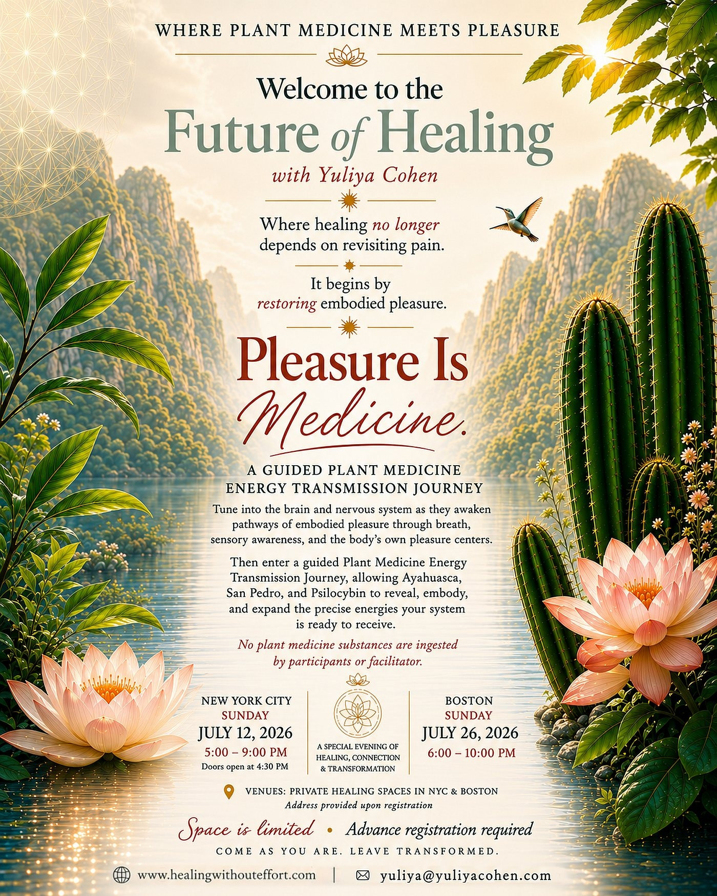 Where Plant Medicine Meets Pleasure — full event flyer